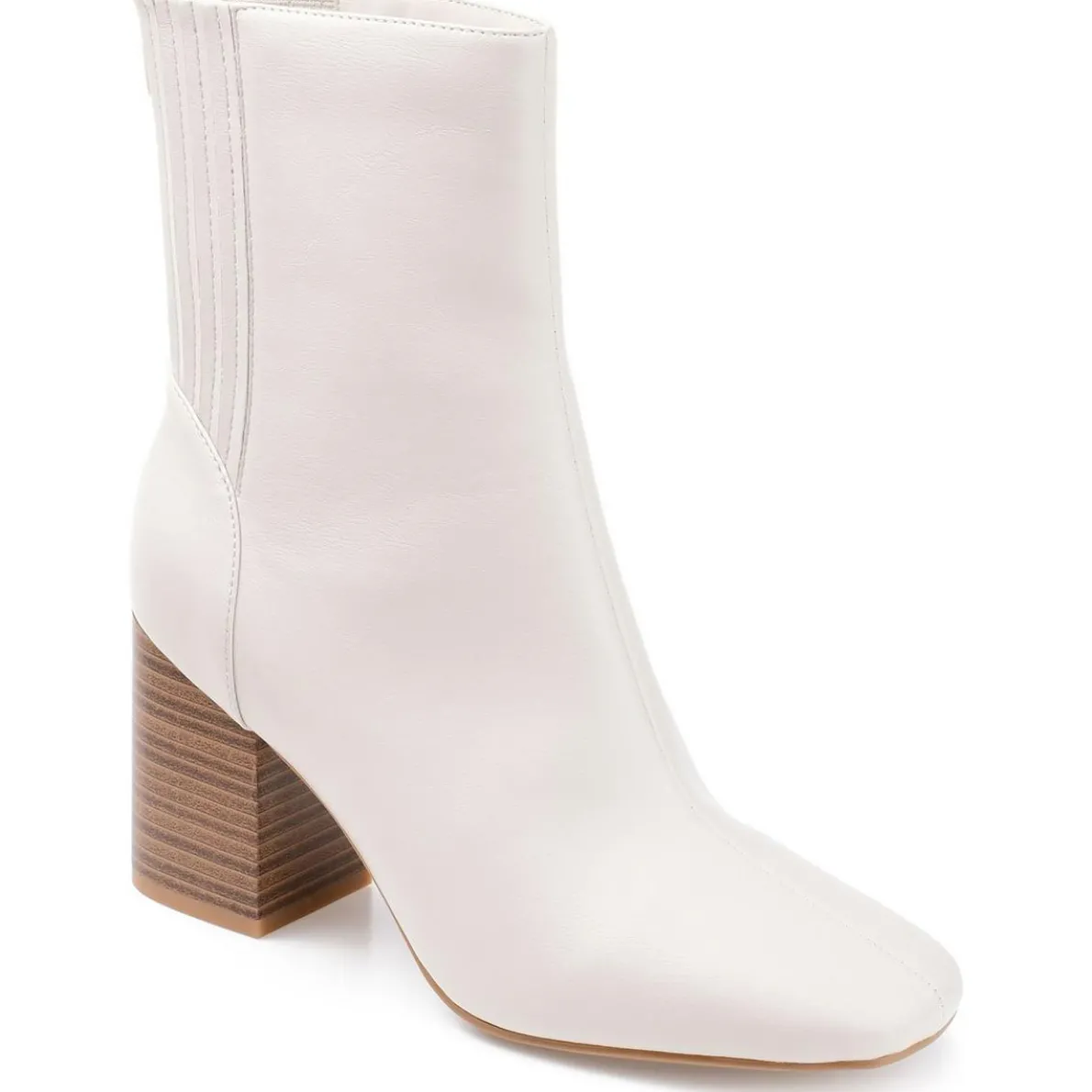 Maize Faux Leather Square Toe Booties