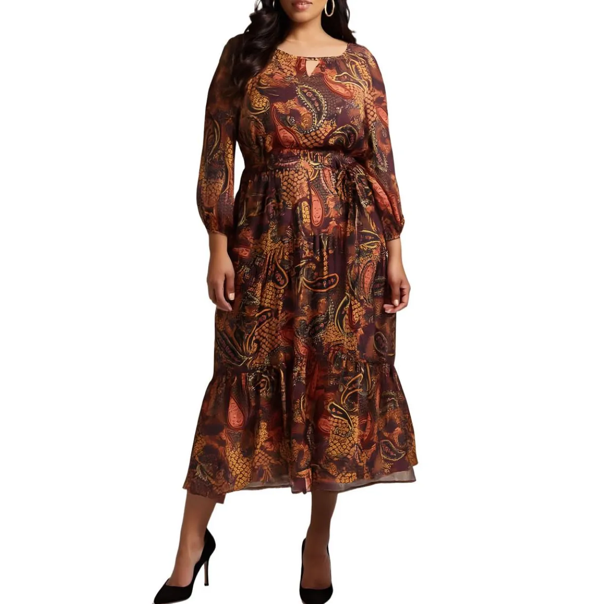 Plus Paisley Maxi Dress