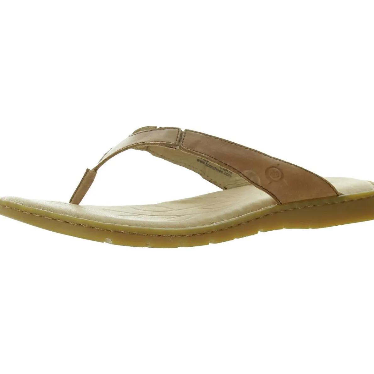 Padded Insole Leather Flip-Flops