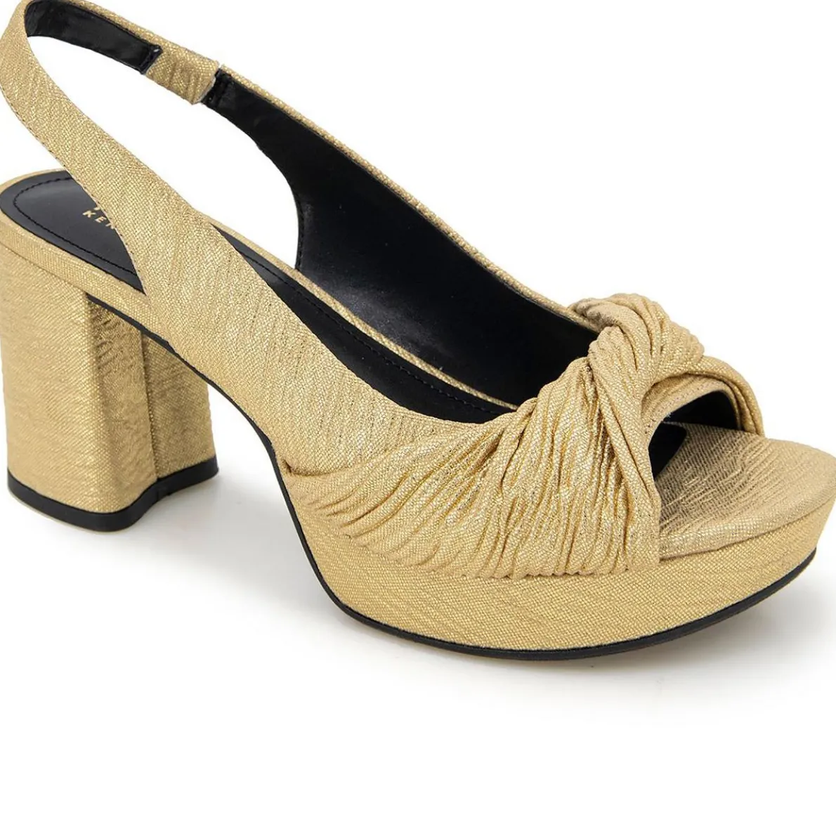 RYLEE Faux Leather Peep Toe Block Heels