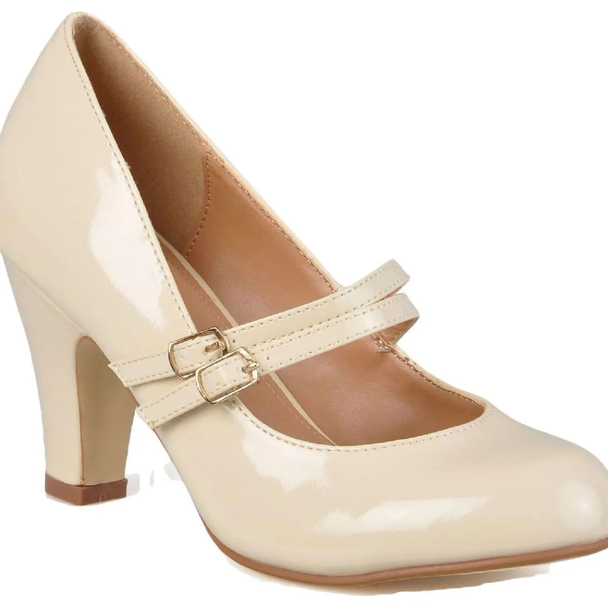 Wendy Patent Round Toe Pumps