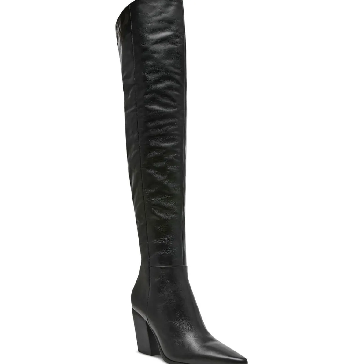Bramble Block Heel Leather Over-The-Knee Boots