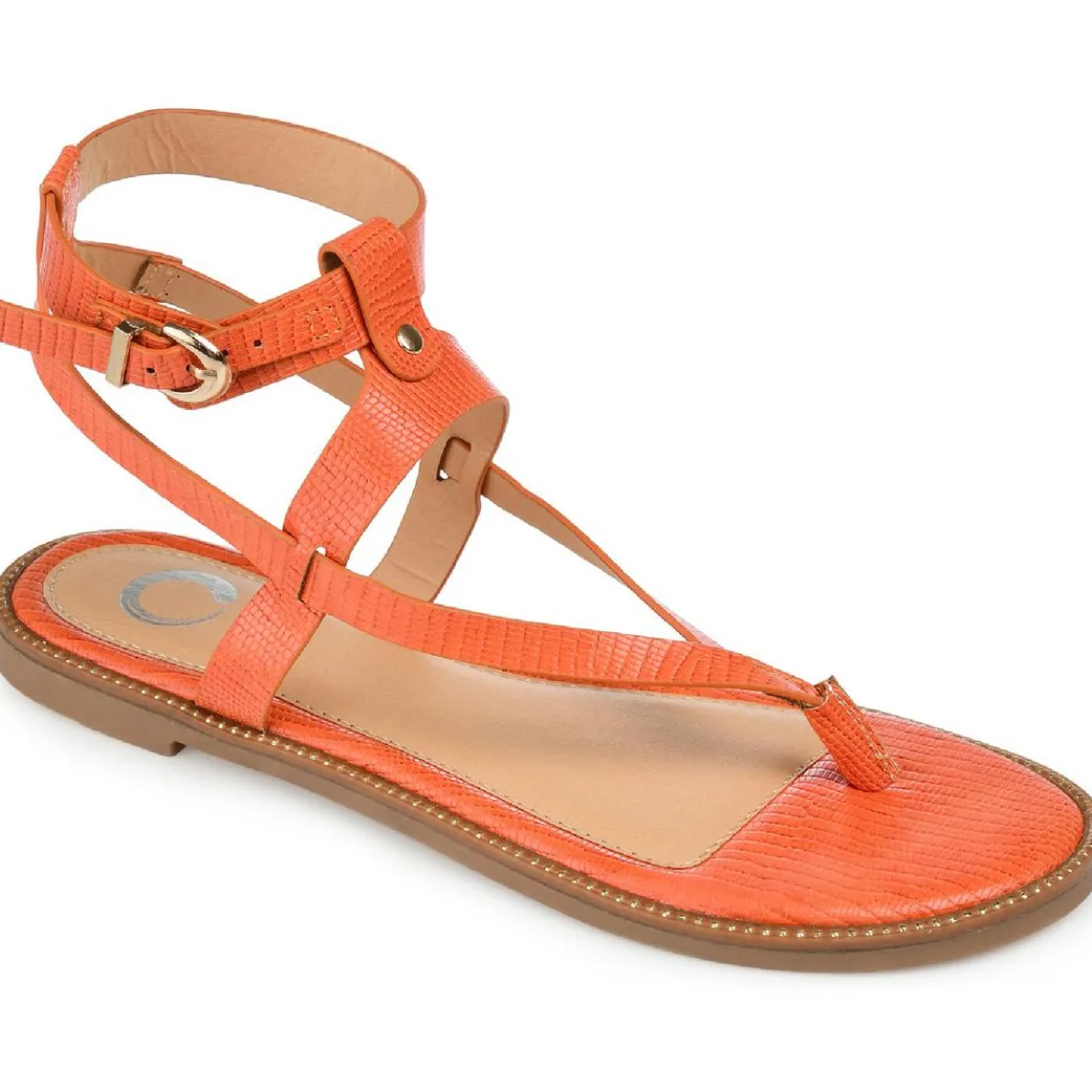 Tangie Faux Leather Buckle Slingback Sandals