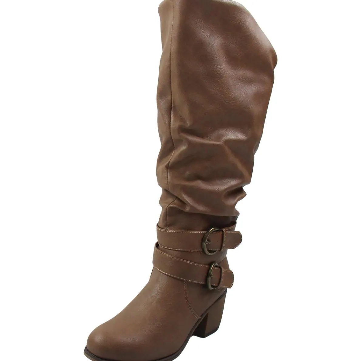Wide Calf Faux Leather Knee-High Boots
