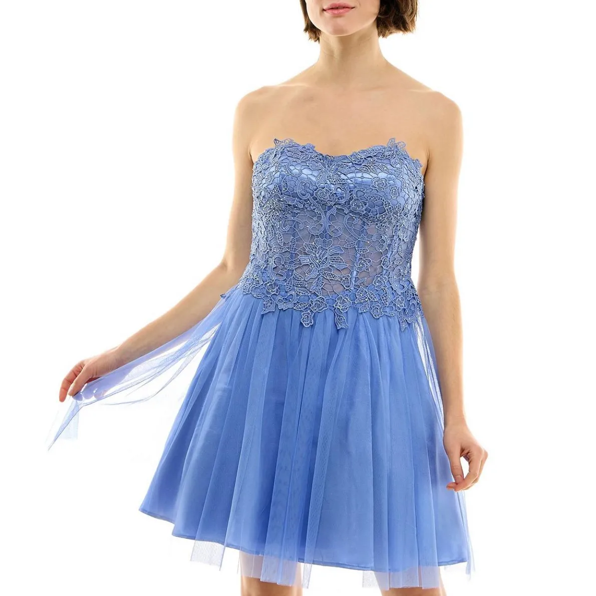 Juniors Lace Mini Fit & Flare Dress