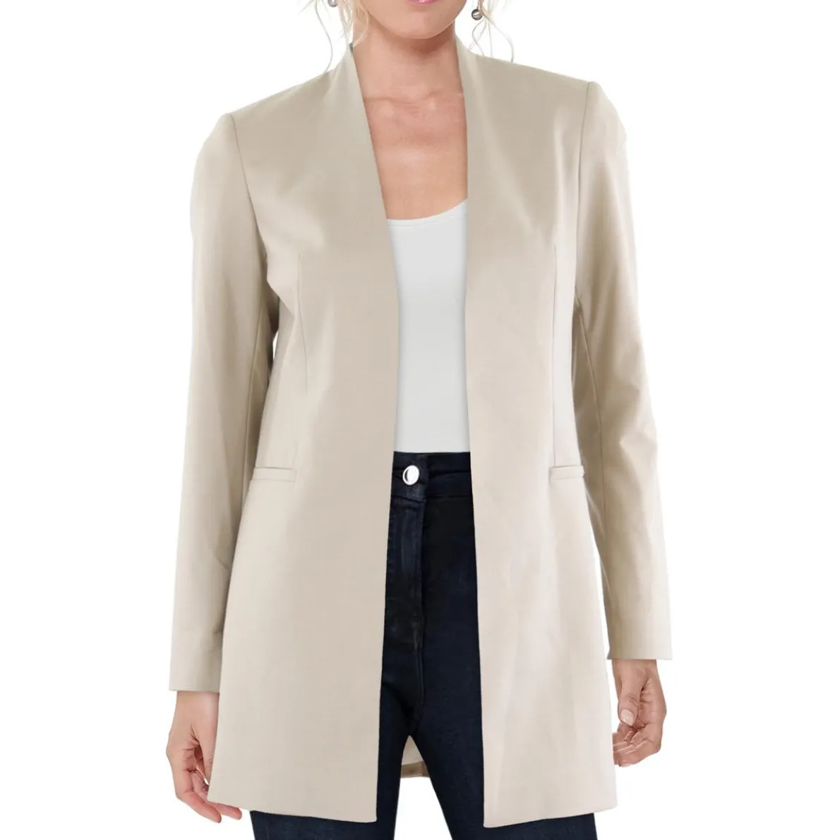 Petites Embellished Open-Front Blazer