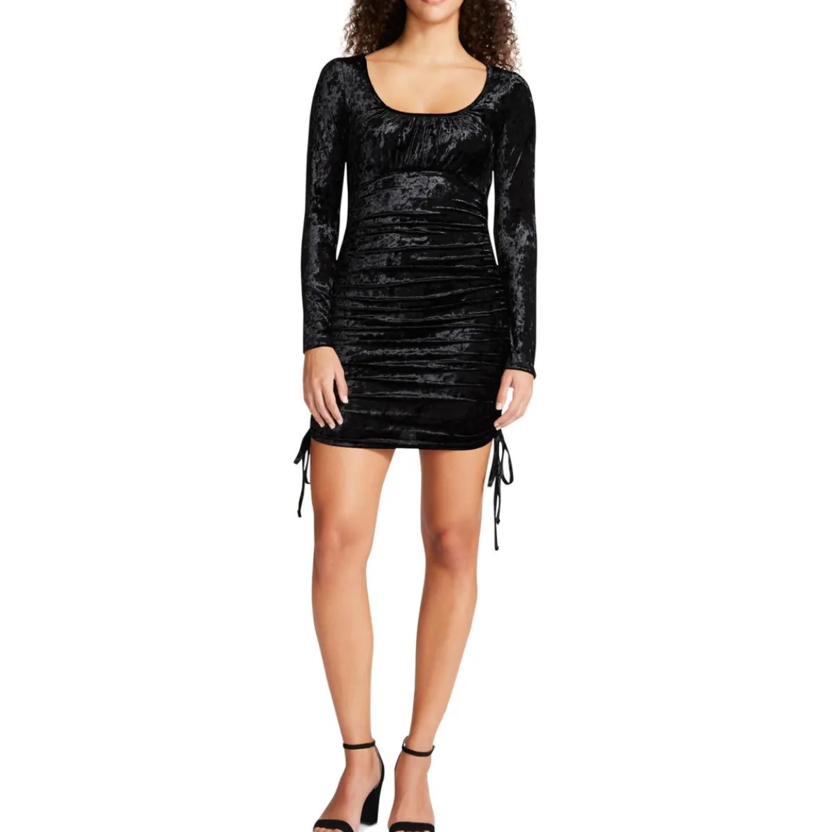 Juniors Ema Bodycon Ruched Cocktail and Party Dress