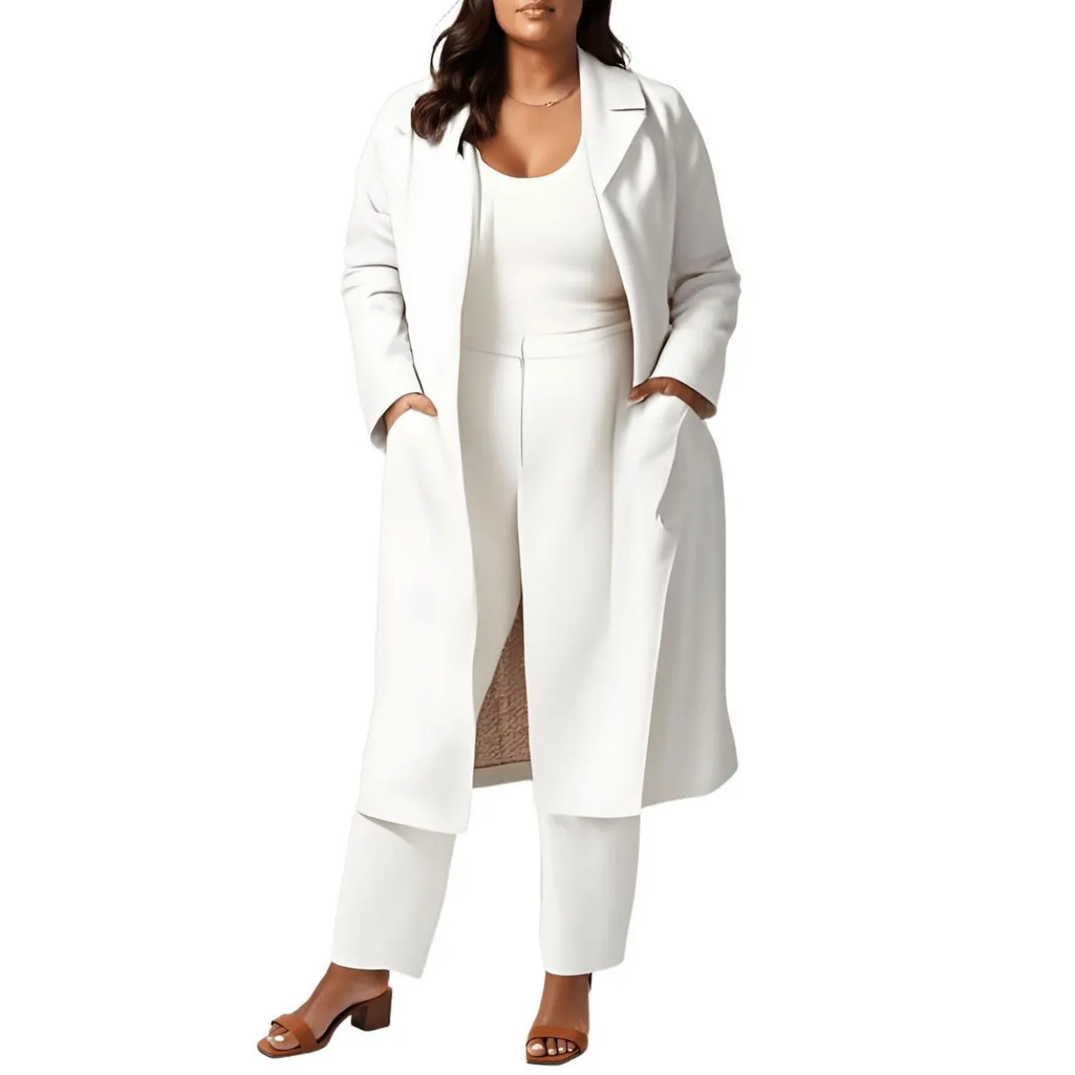 Plus Shoulder Pads Trench Coat