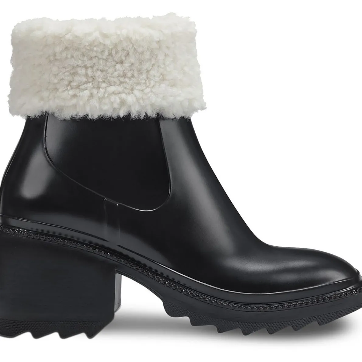Eadin Faux Fur Trim Cushioned Rain Boots