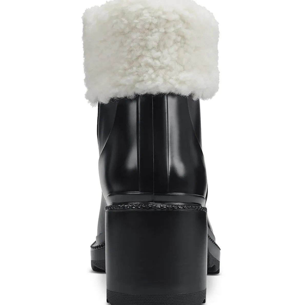 Eadin Faux Fur Trim Cushioned Rain Boots