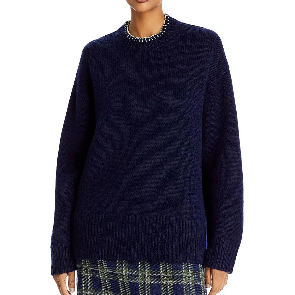 Cashmere Blend Chunky Crewneck Sweater