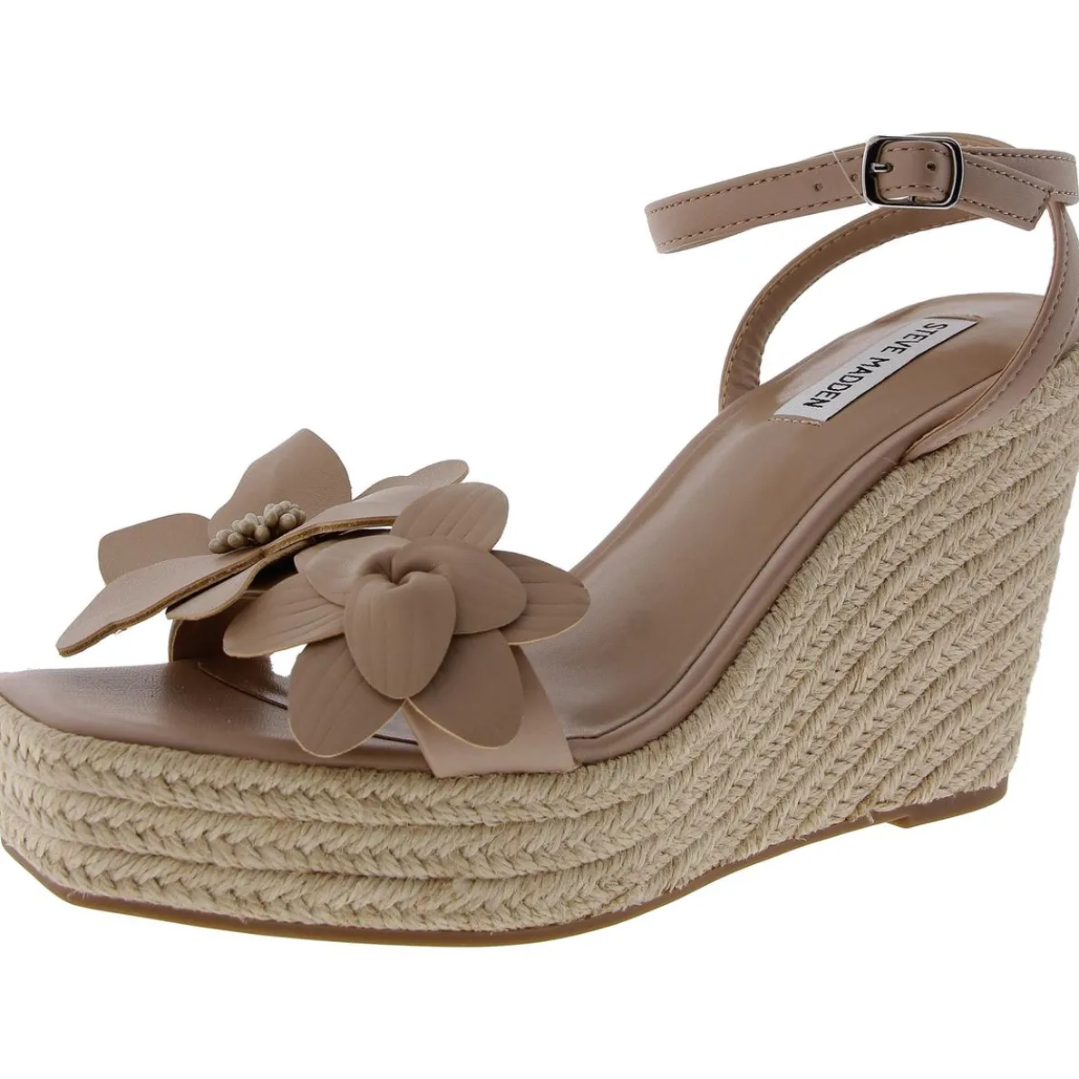 Universal Applique Faux Leather Wedge Sandals