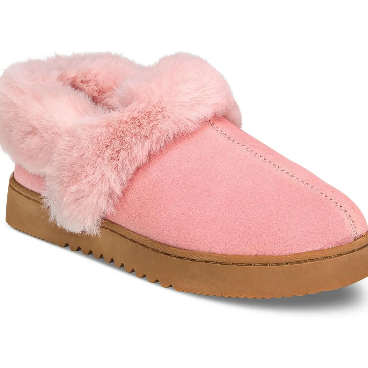 Lolaa Faux Fur Suede Loafer Slippers