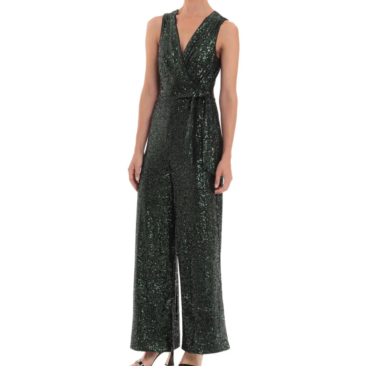 Sequined Wrap Jumpsuit