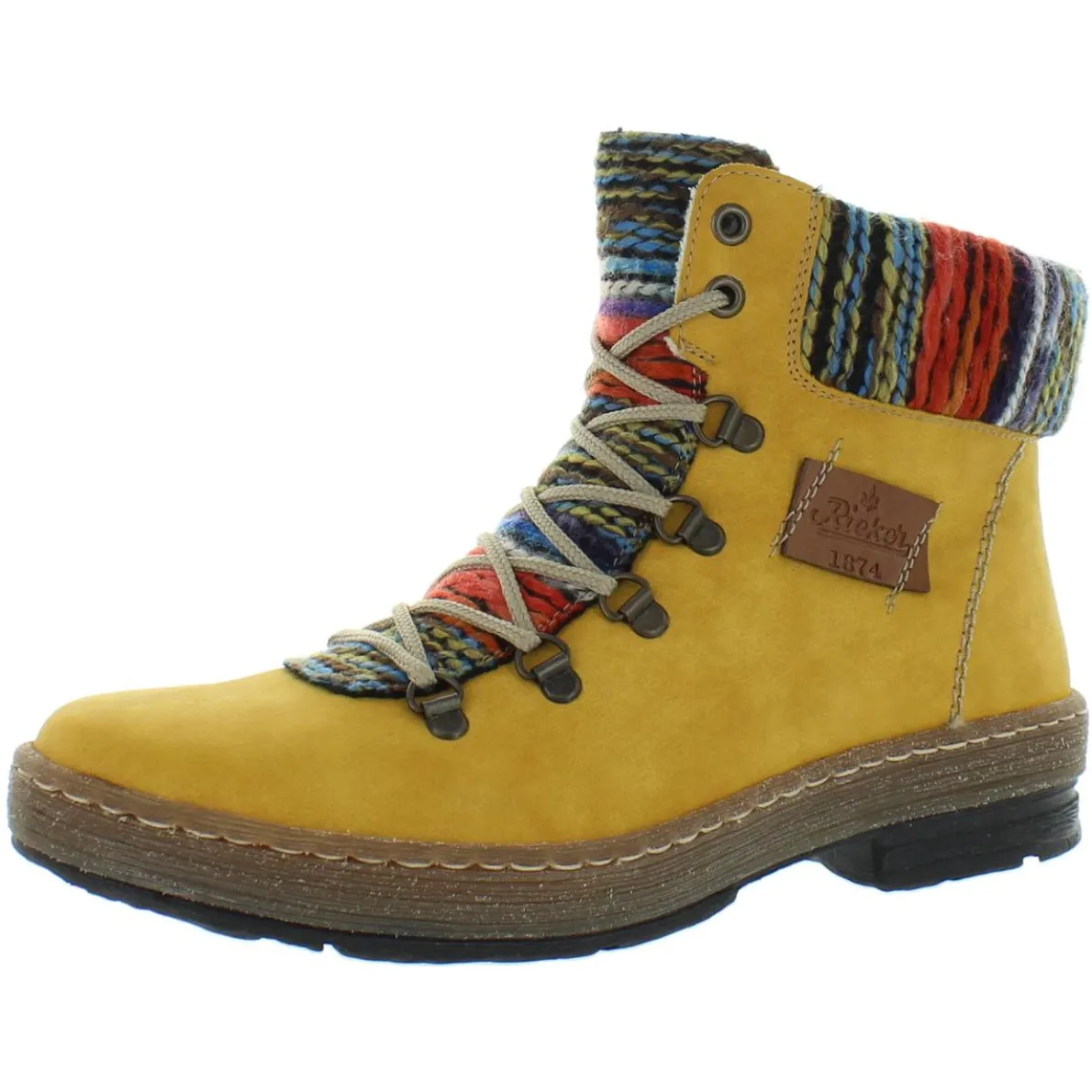 Felicitas 43 Faux Leather Knit Casual Boots