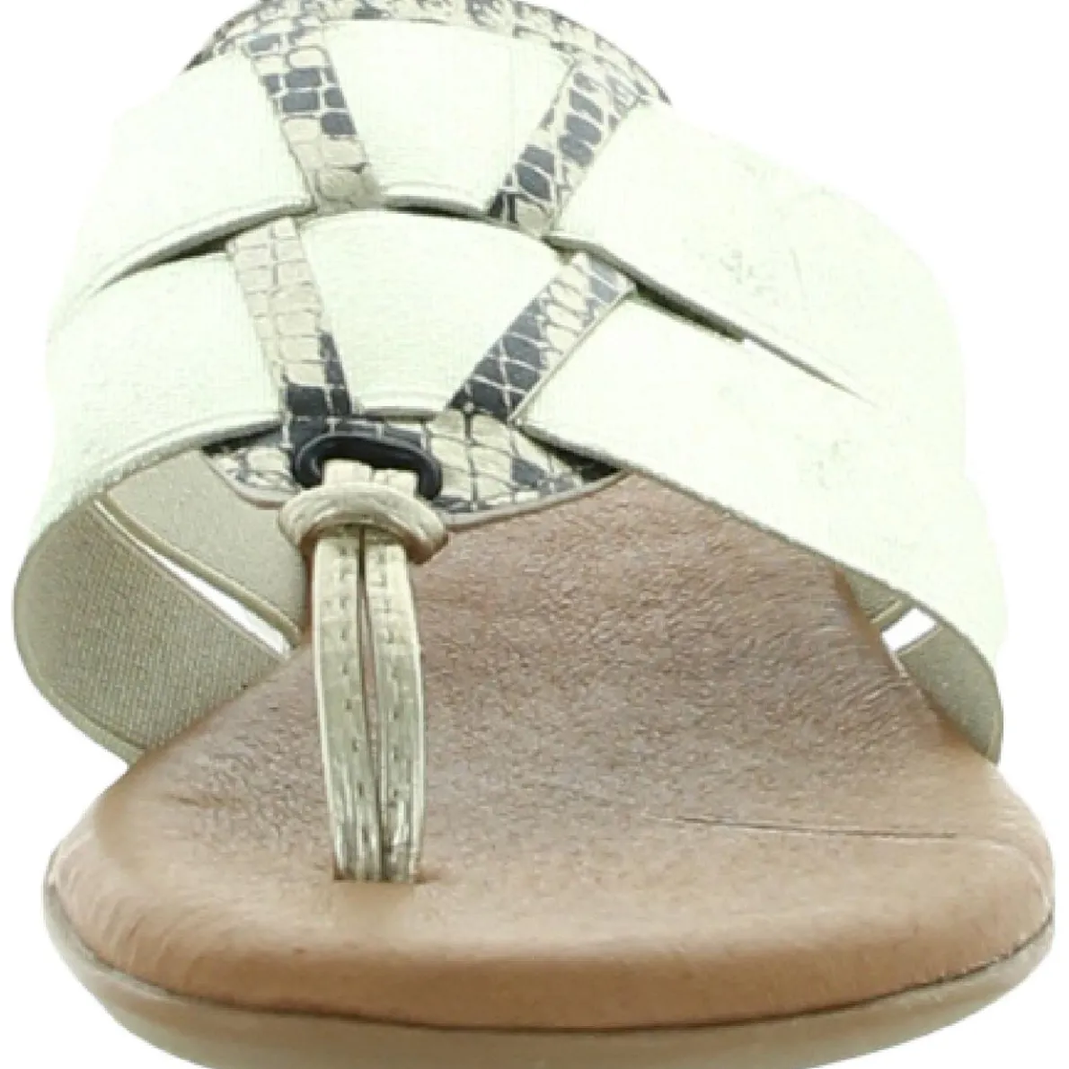 Elise Faux Leather Snake Print Slide Sandals