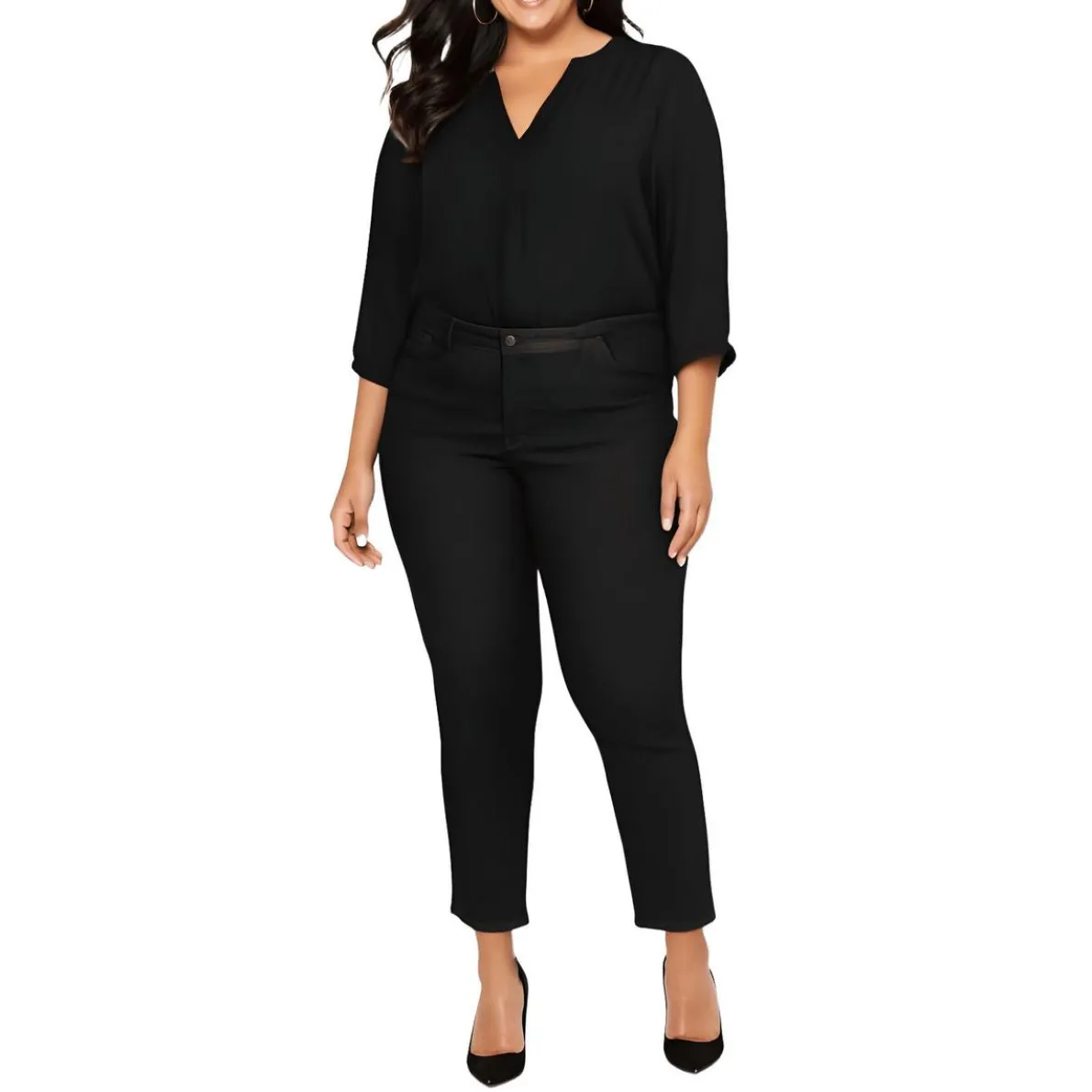 Plus Stella Stretch Denim Tapered Leg Jeans