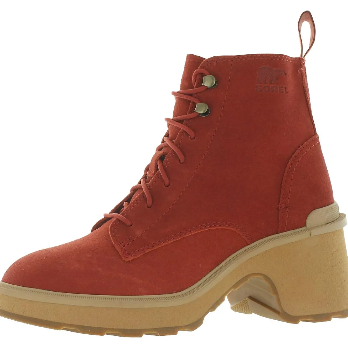 Hi Line Heel Lace Leather Lace Up Ankle Boots