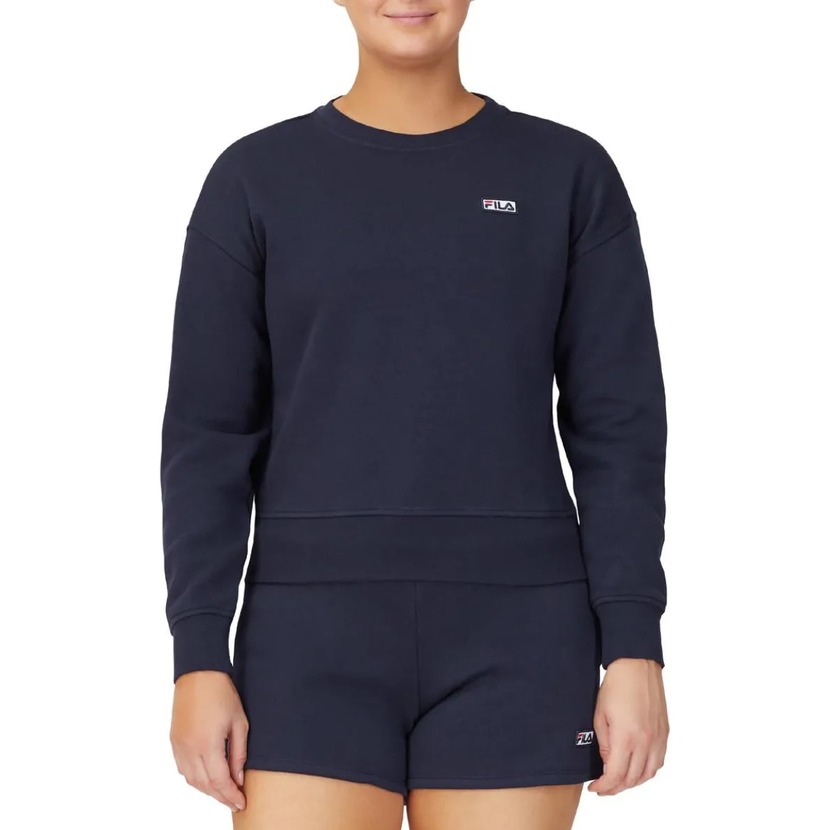 Stina Fleece Lined Crewneck Athletic Pullover Sweatshirt