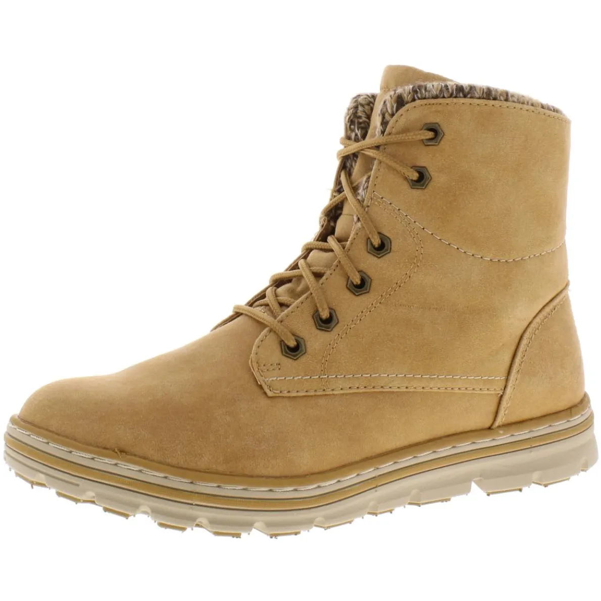 Keegan Knit Faux Suede Lace-Up Boot