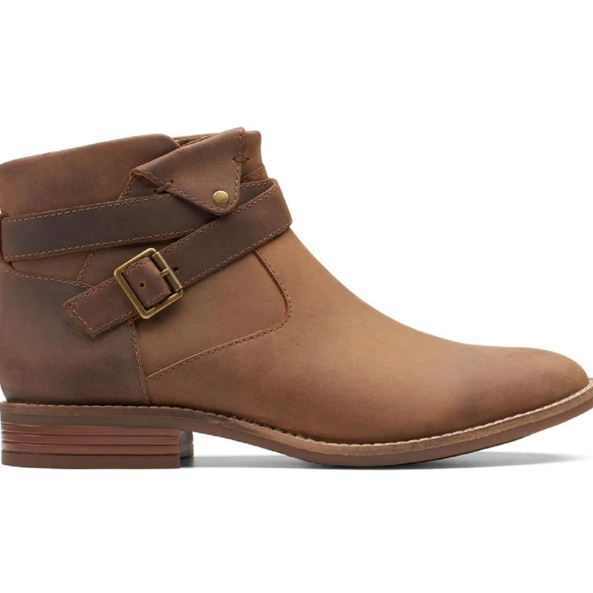 Camzin Dime Leather Block Heel Ankle Boots