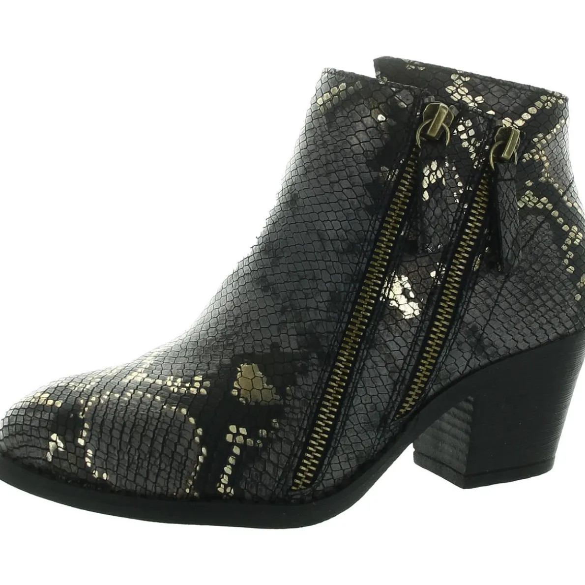 Animal Print Faux Leather Ankle Boots