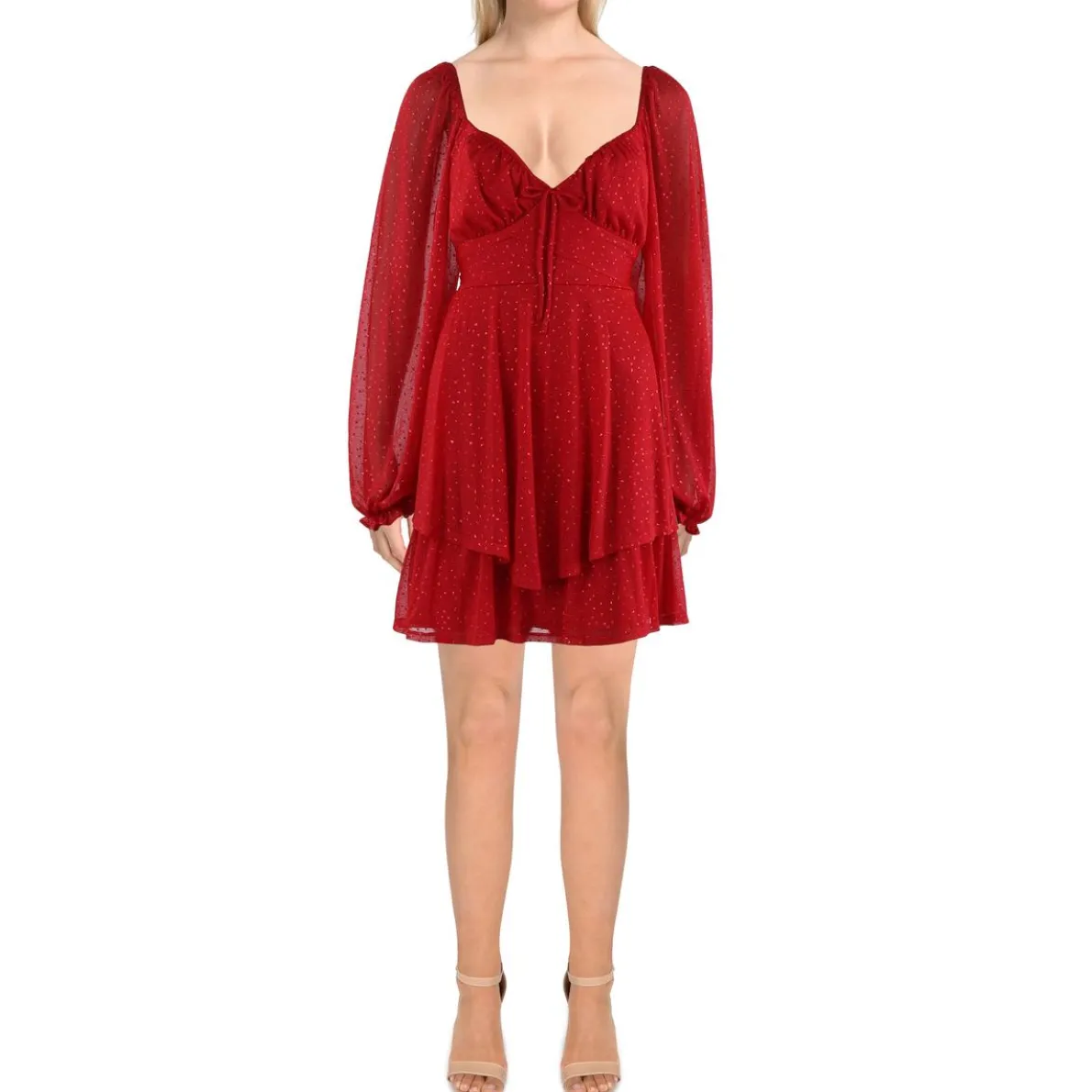 Juniors Glitter Fit & Flare Dress