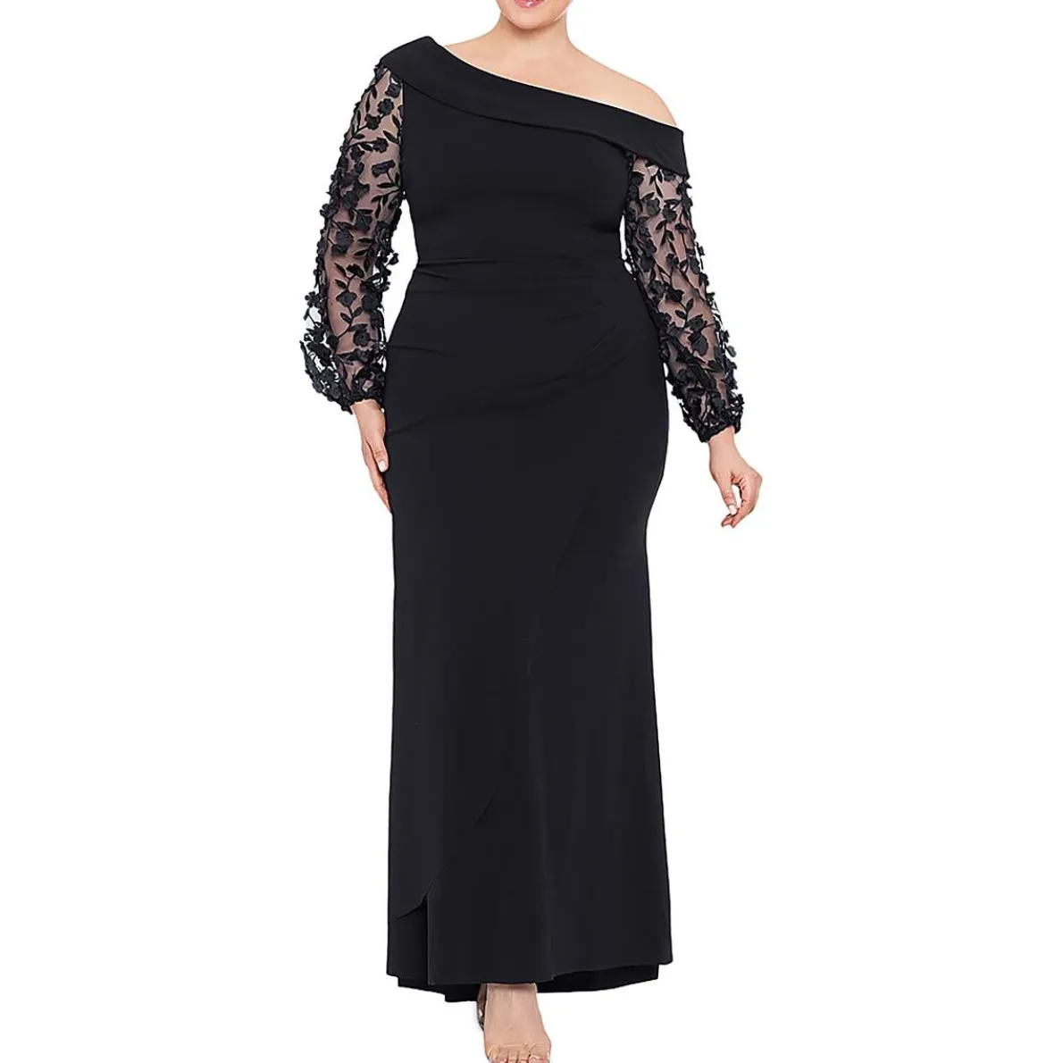 Plus Applique Evening Dress