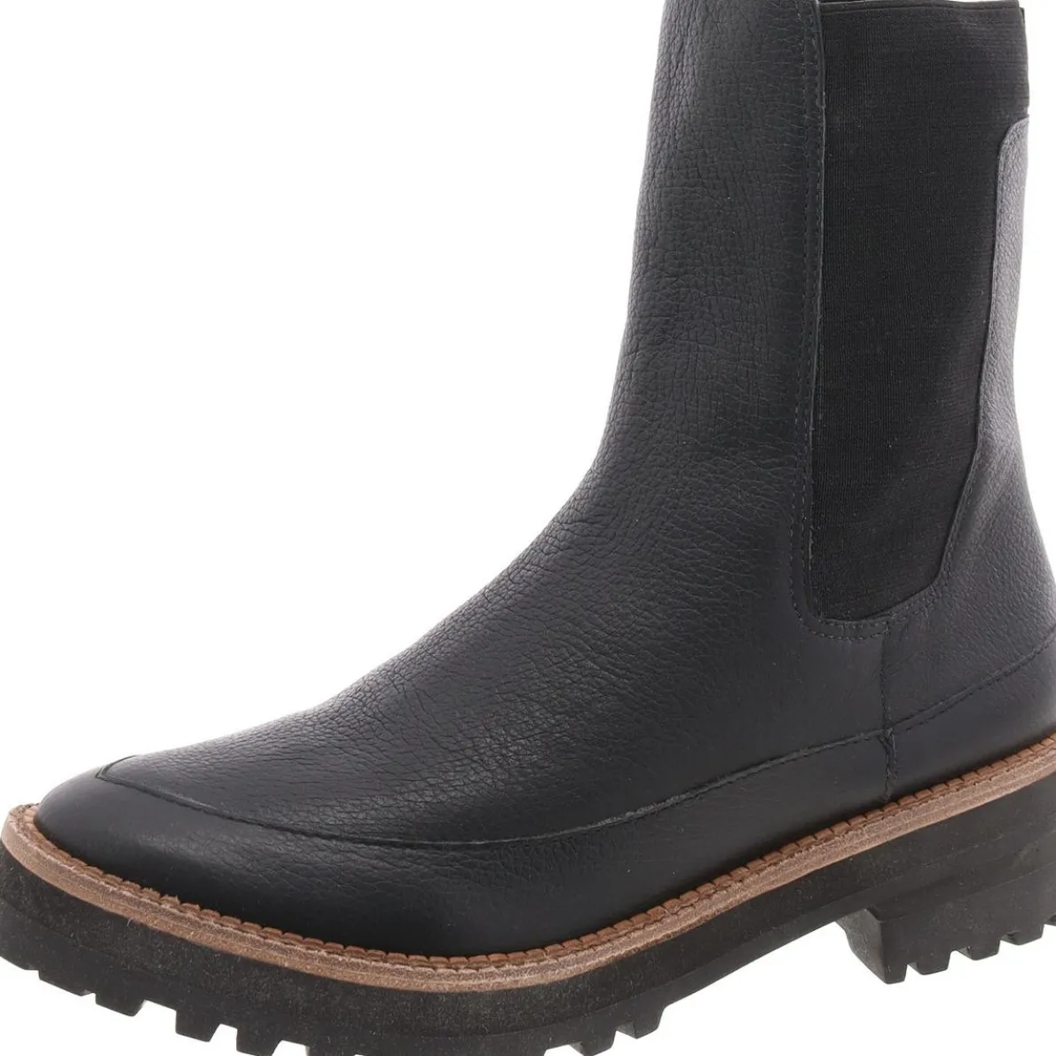 Stretch Leather Mid-Calf Boots