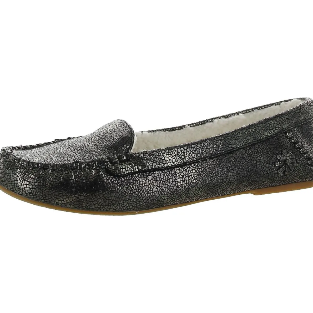 Millie Leather Sherpa Lined Moccasin Slippers