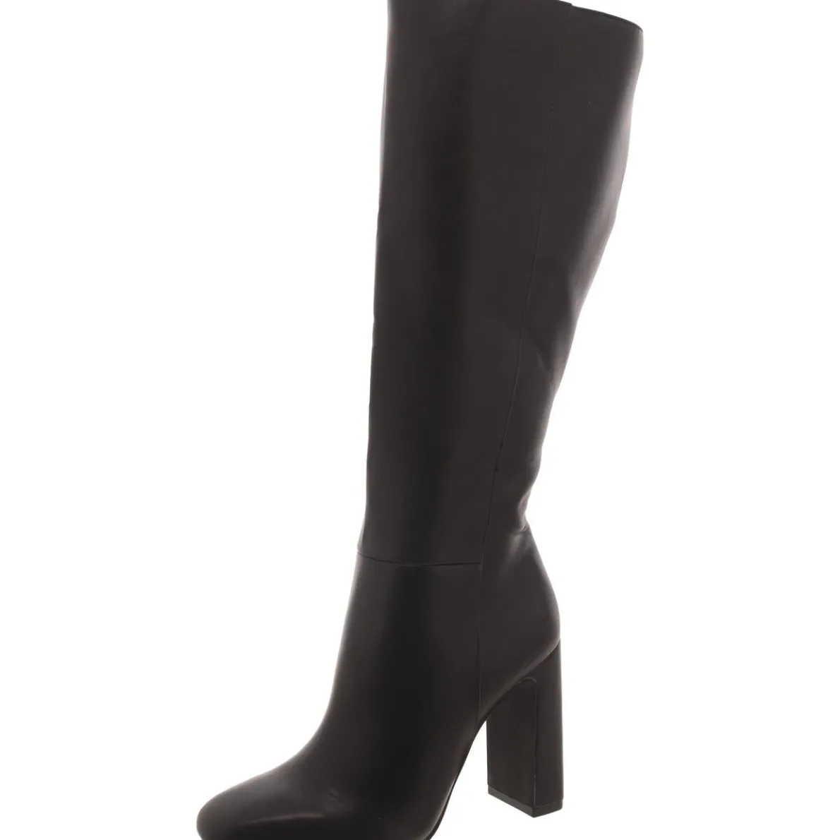 Abbey Faux Leather Block Heel Knee-High Boots
