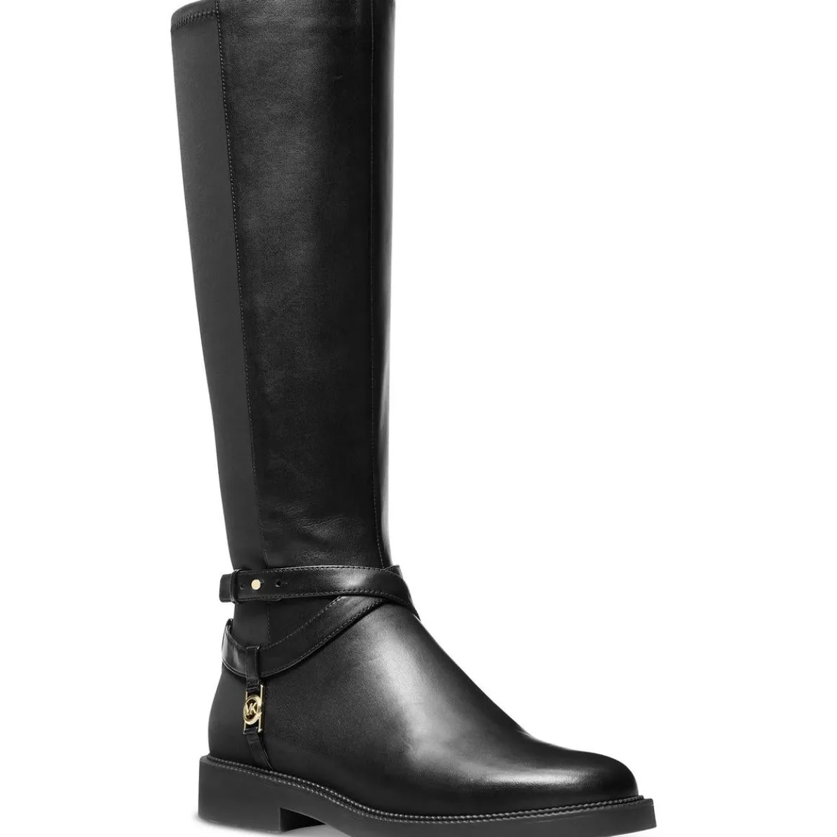 Abigail Buckle Leather Knee-High Boots