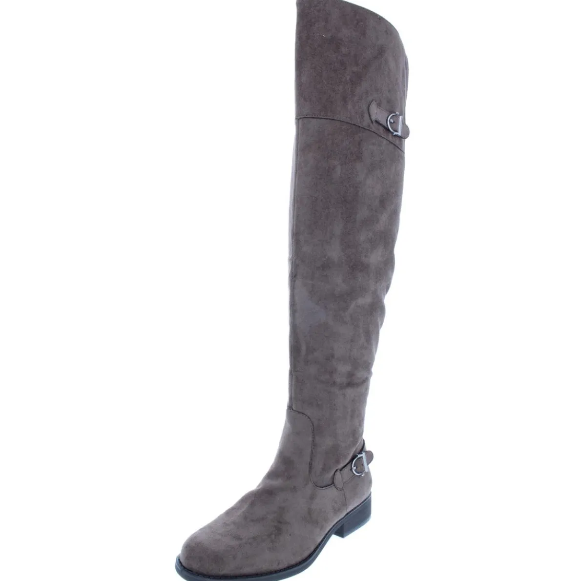 Adarra Buckle Stacked Heel Over-The-Knee Boots