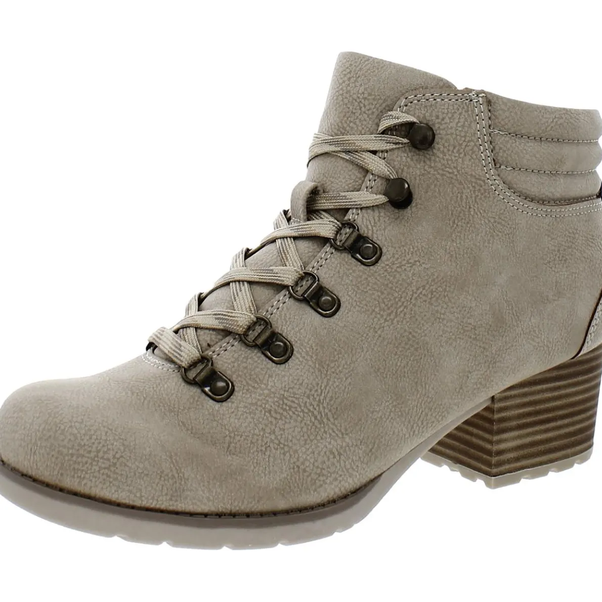 Alder Faux Leather Block Heel Hiking Boots