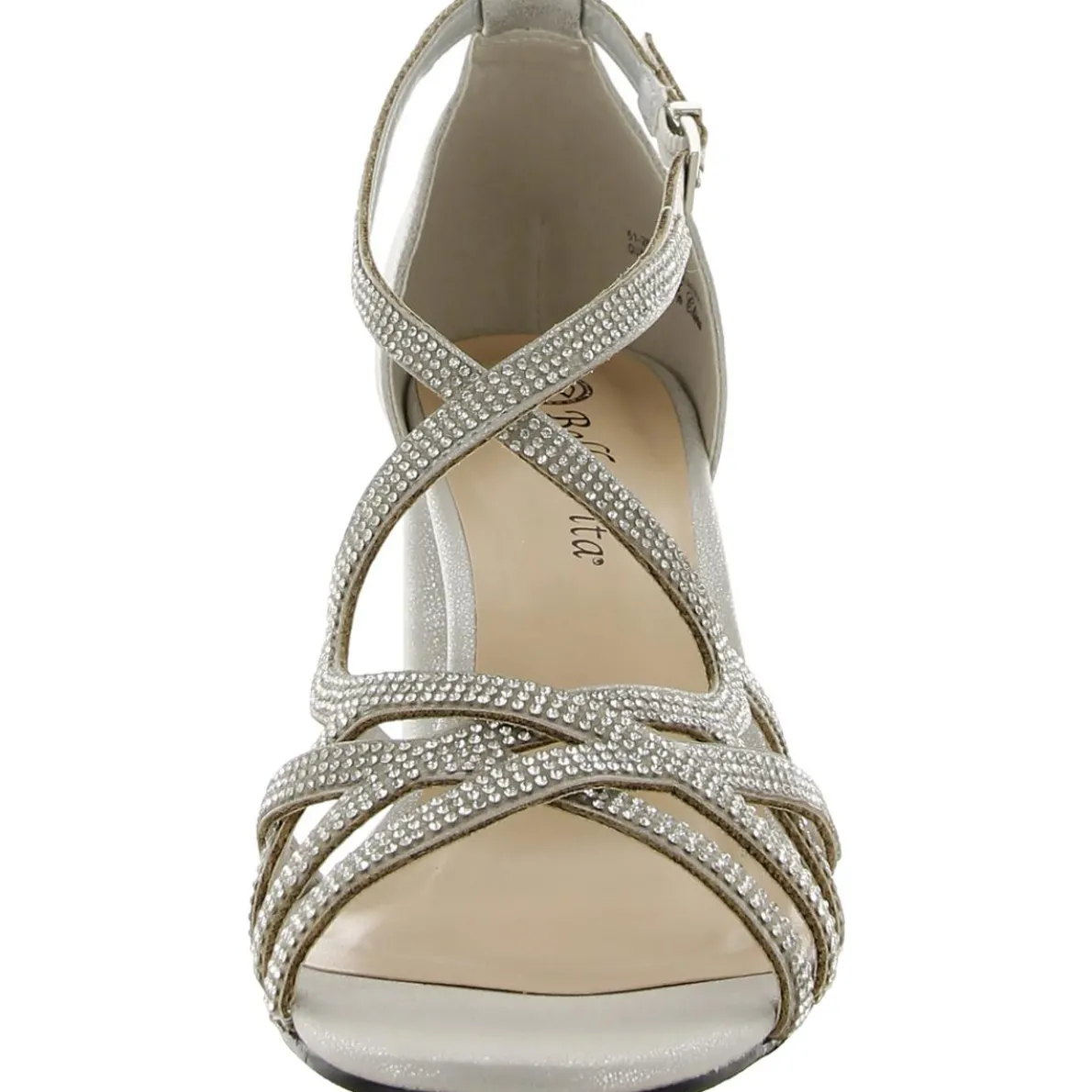 Aliette Faux Leather Rhinestone Block Heel