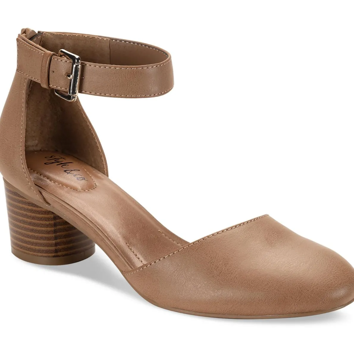 Alinaa Zipper Double D'Orsay Block Heels