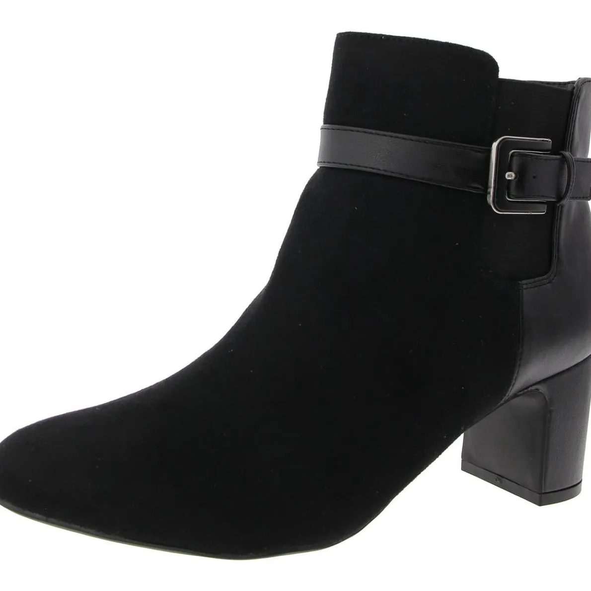 Truly Belted Faux Suede Ankle Boots