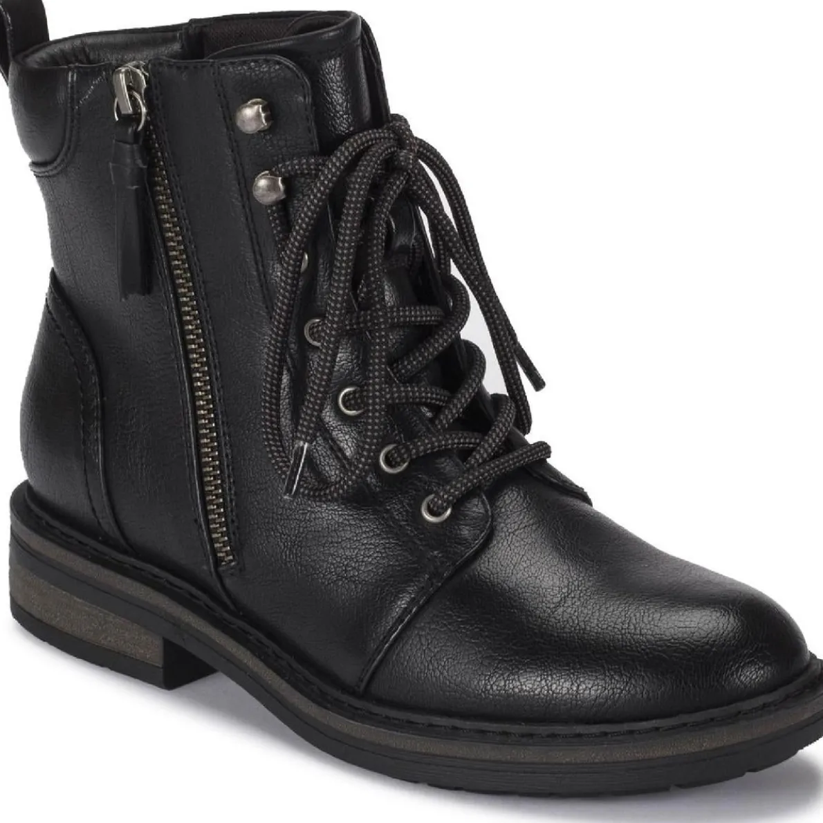 Amysue Faux Leather Heels Combat & Lace-up Boots