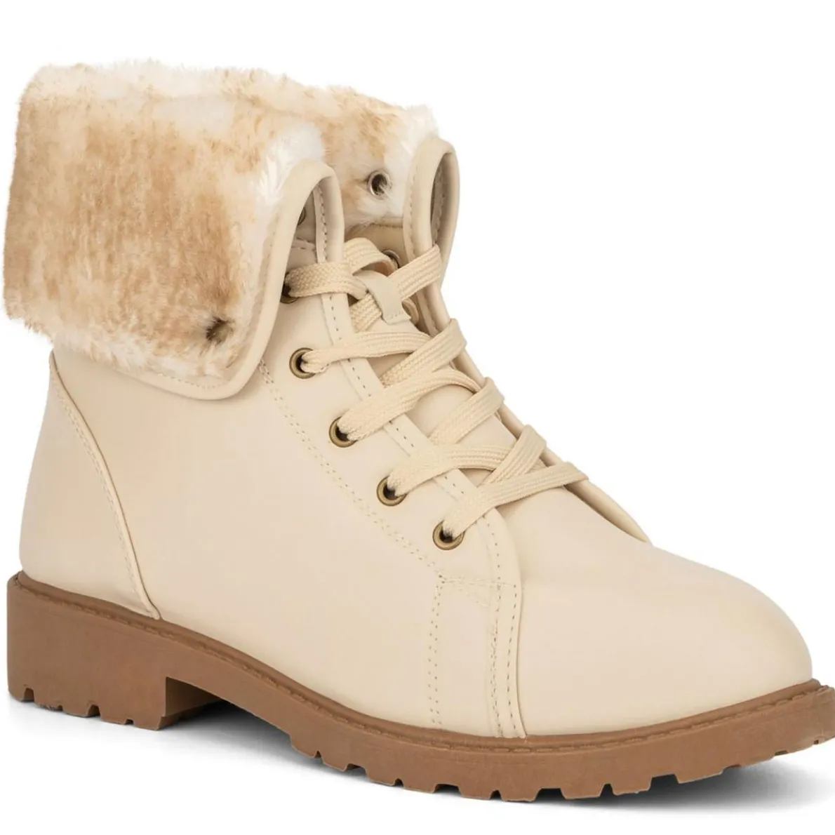 Ana Lace Up Faux Fur Ankle Boots