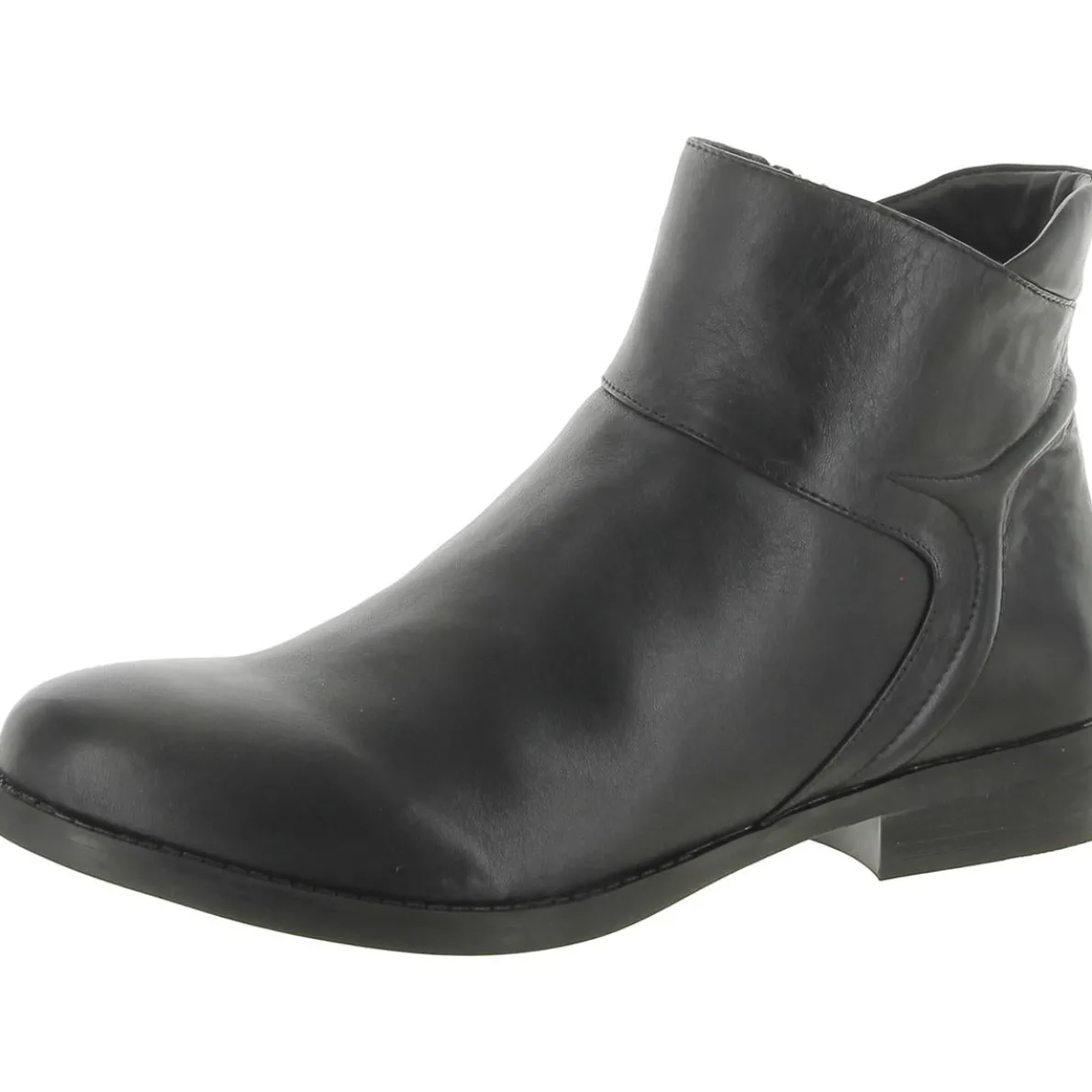 ANIA Leather Stacked Heel Ankle Boots