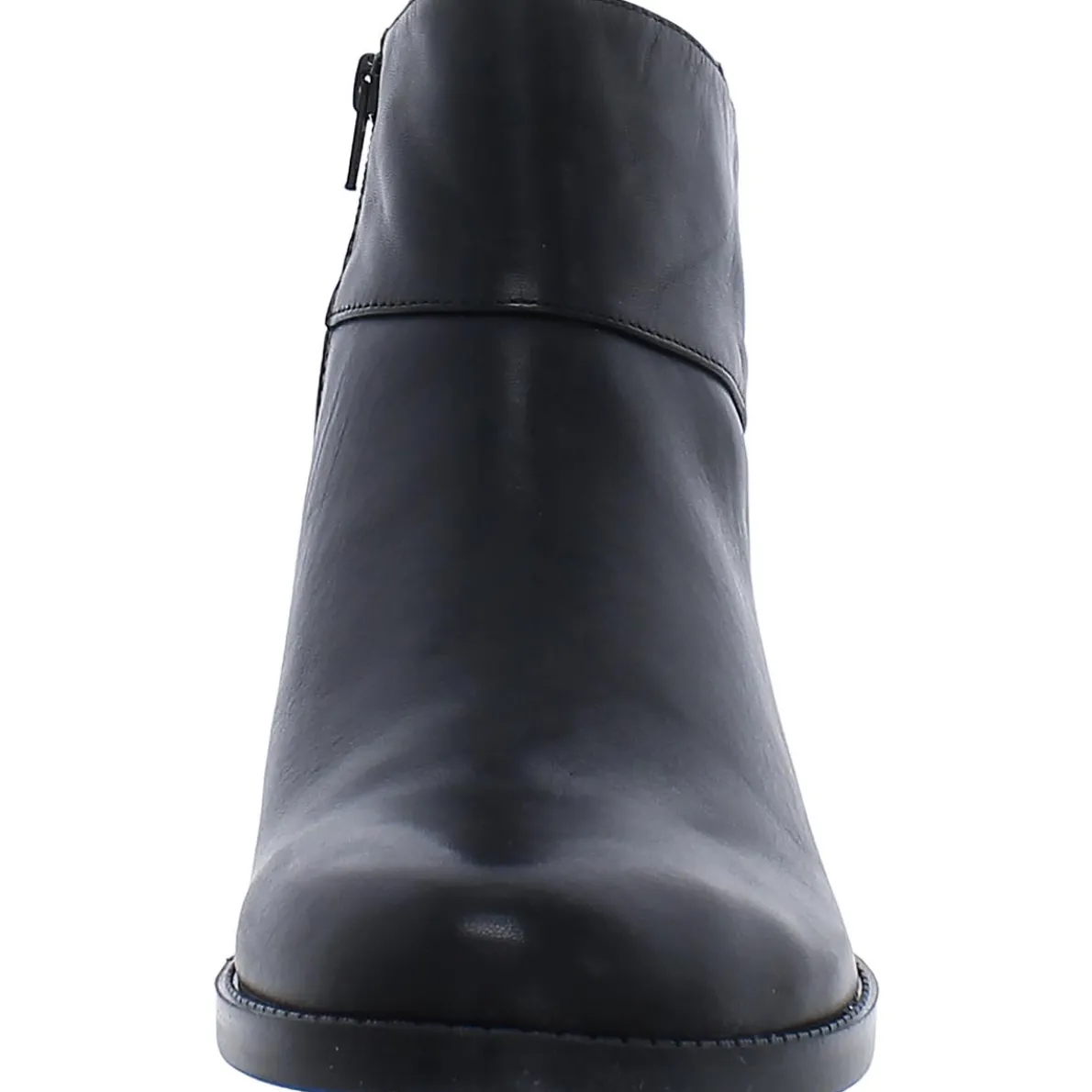 ANIA Leather Stacked Heel Ankle Boots