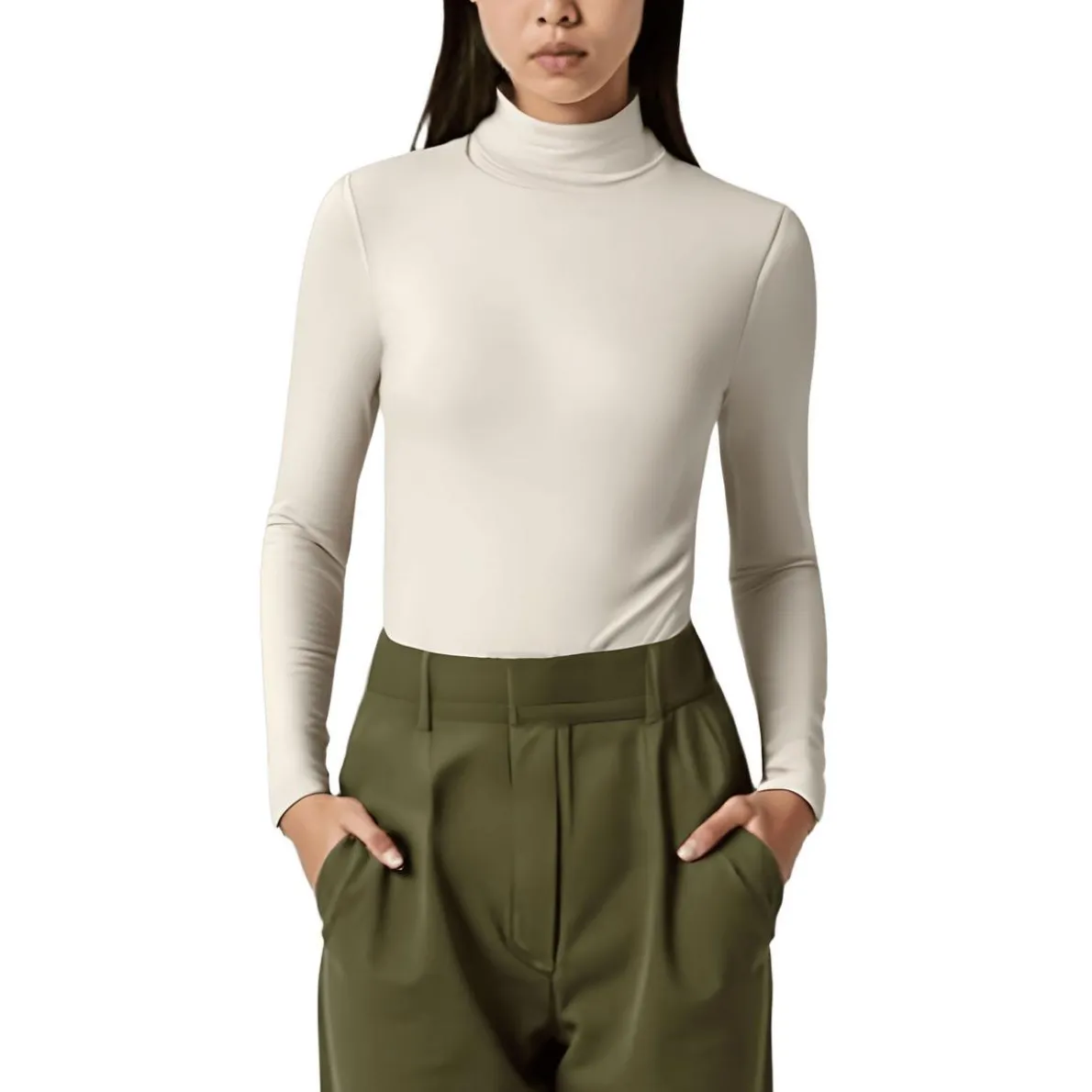 Lightweight Long Sleeves Turtleneck Top