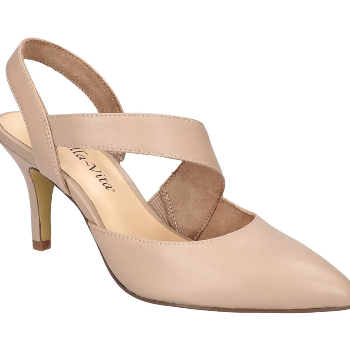 Arabella Leather Pointed Toe Slingback Heels