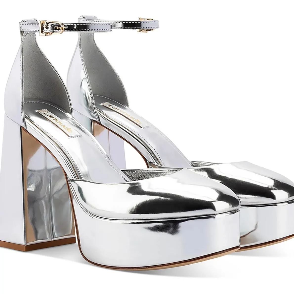 Ari Square Toe Ankle Strap Block Heels