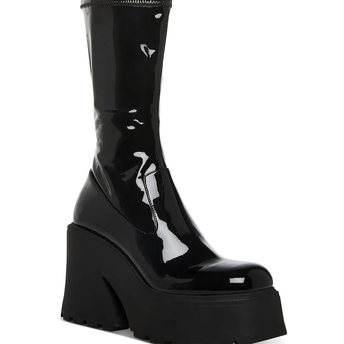 Arrow Patent Square Toe Mid-Calf Boots