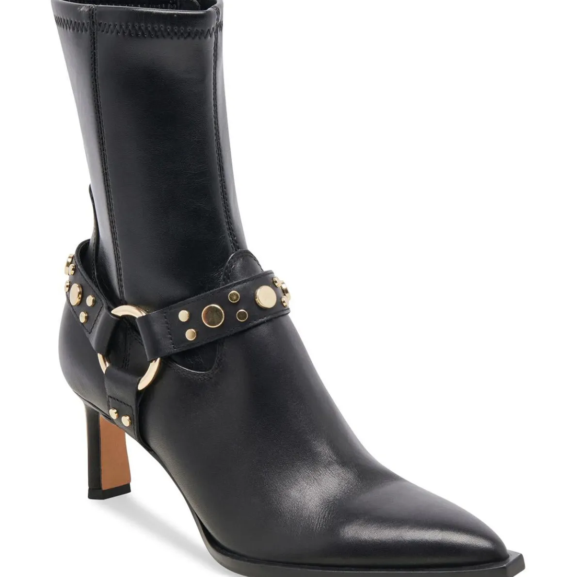 AryaStud Buckle Leather Booties