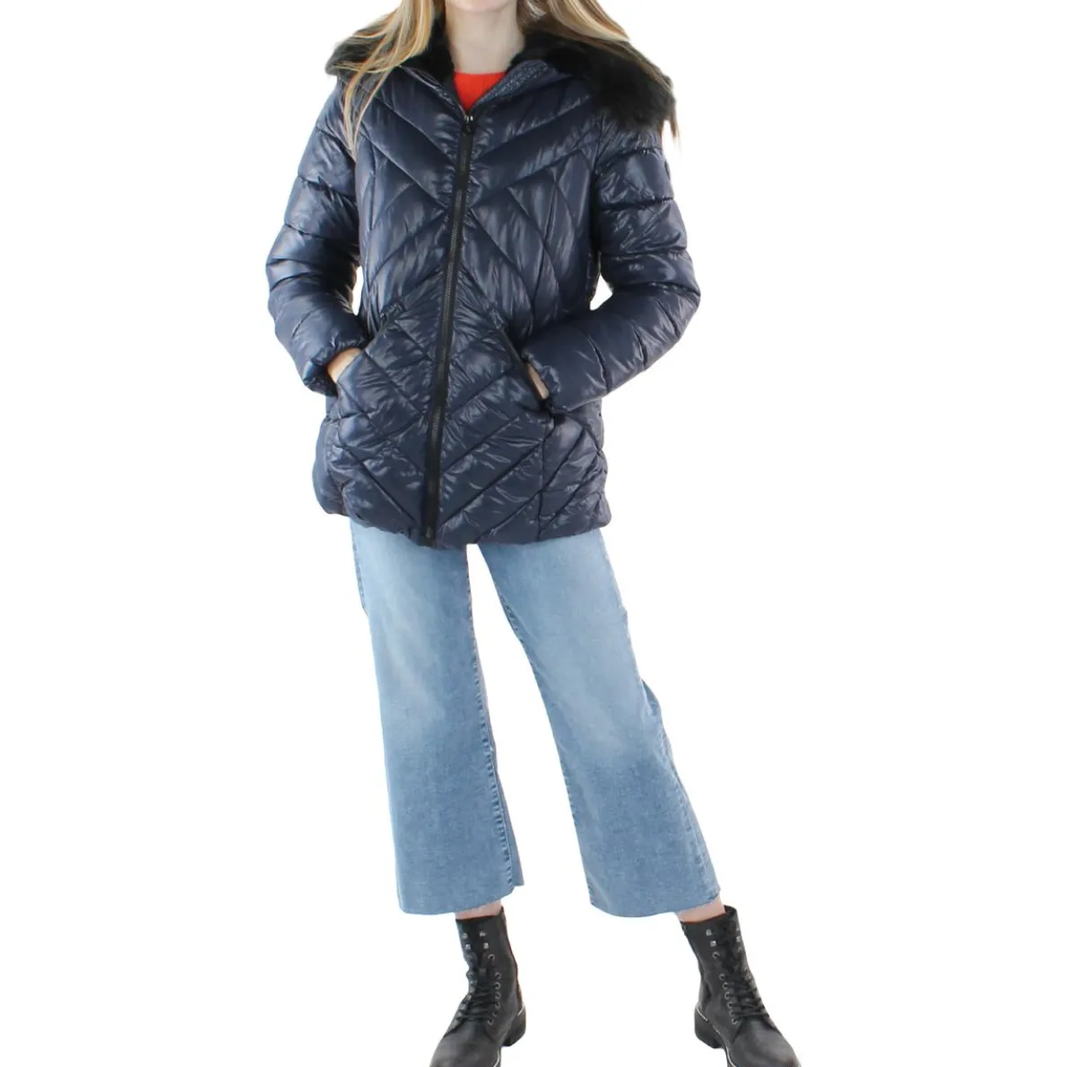 Faux Fur Warm Quilted Coat