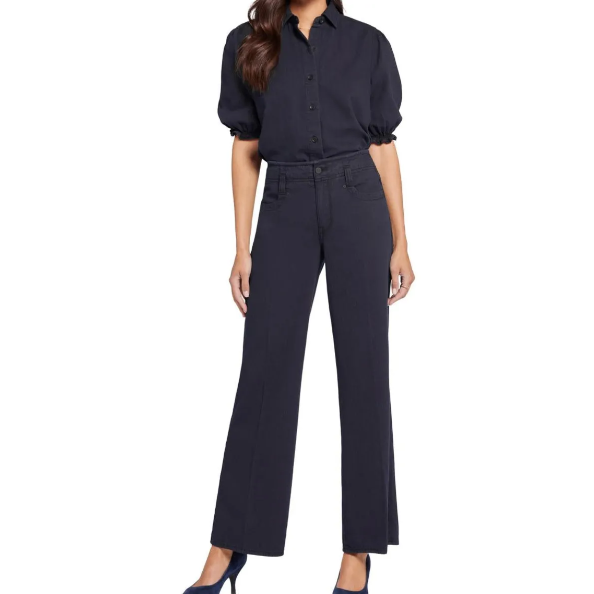 Teresa Tummy Slimming Cotton Wide Leg Jeans