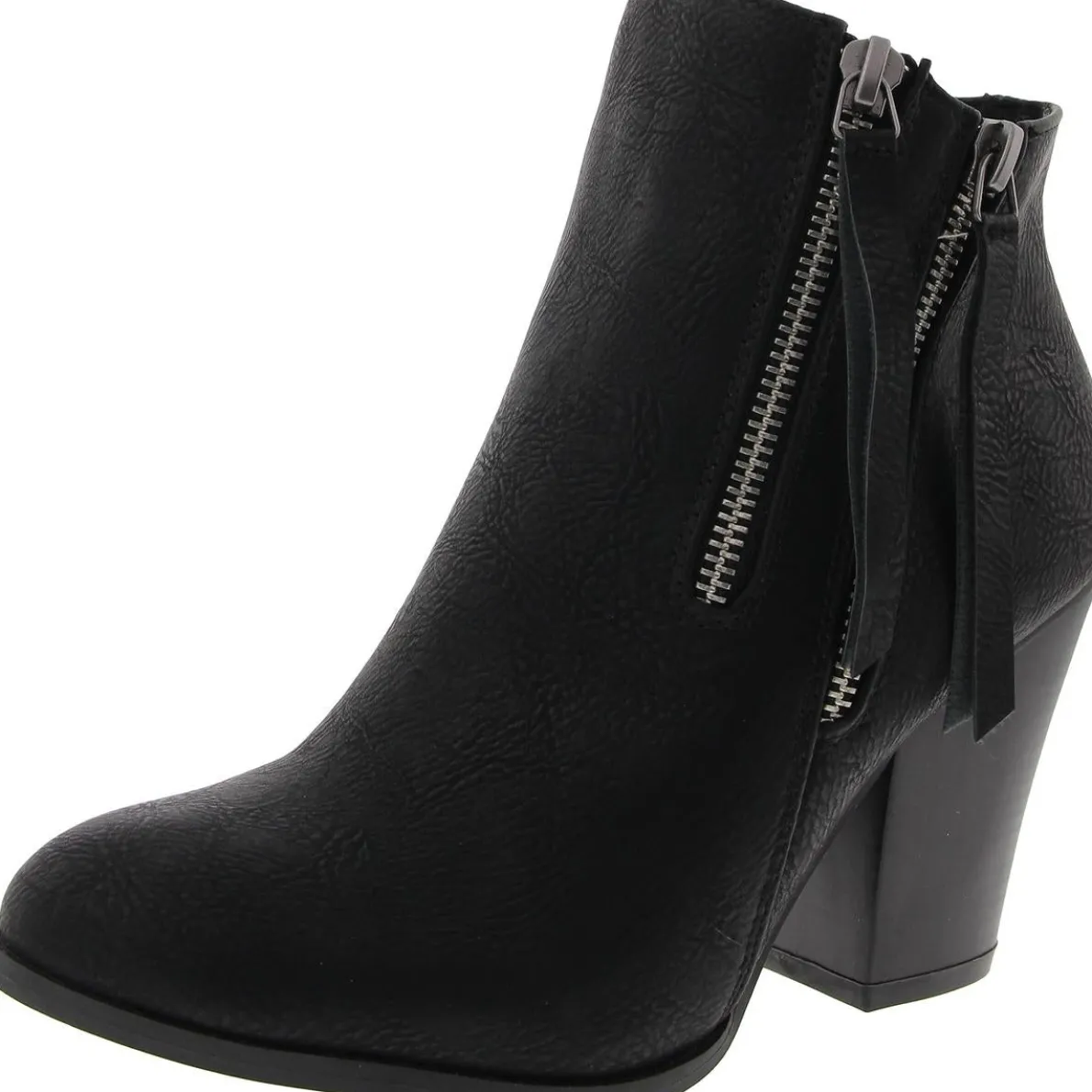 010062 Double Zipper Ankle Boots