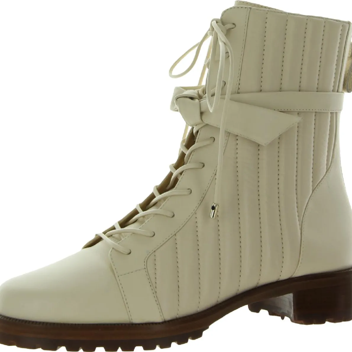 Clarita Quilted Leather Combat & Lace-up Boots